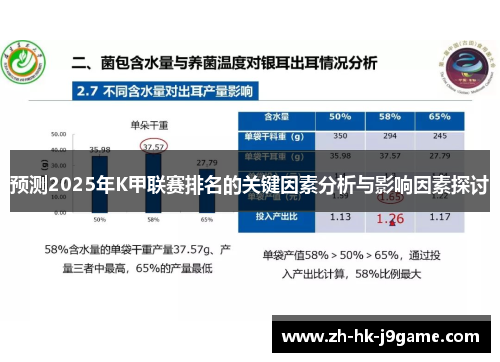 预测2025年K甲联赛排名的关键因素分析与影响因素探讨 预测2025年K甲联赛排名的关键因素分析与影响因素探讨